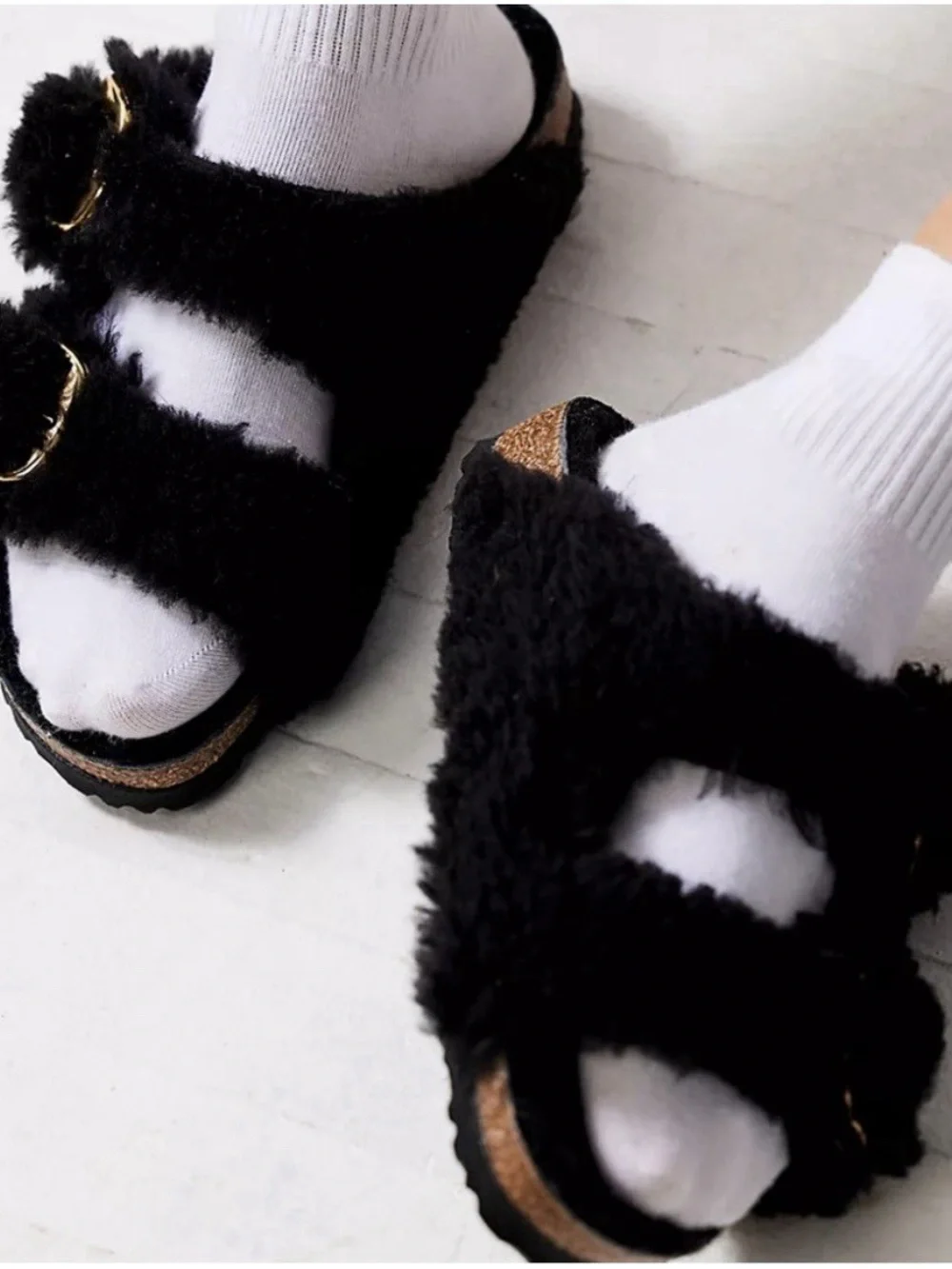 Birkenstocks Papillio Big Buckle Teddy Shearling Arizona Sz40 Europe US 9 us